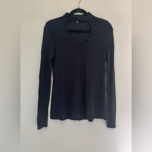 Express Long Sleeve, Cut-out, Black, XS